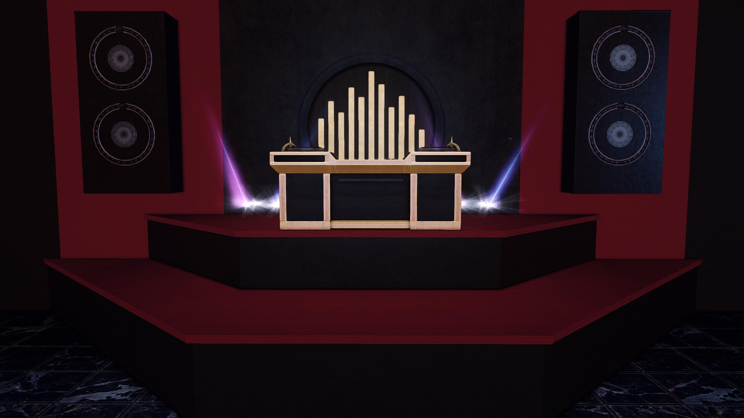 Red/Gold Stage &amp; DJ Booth (Large)